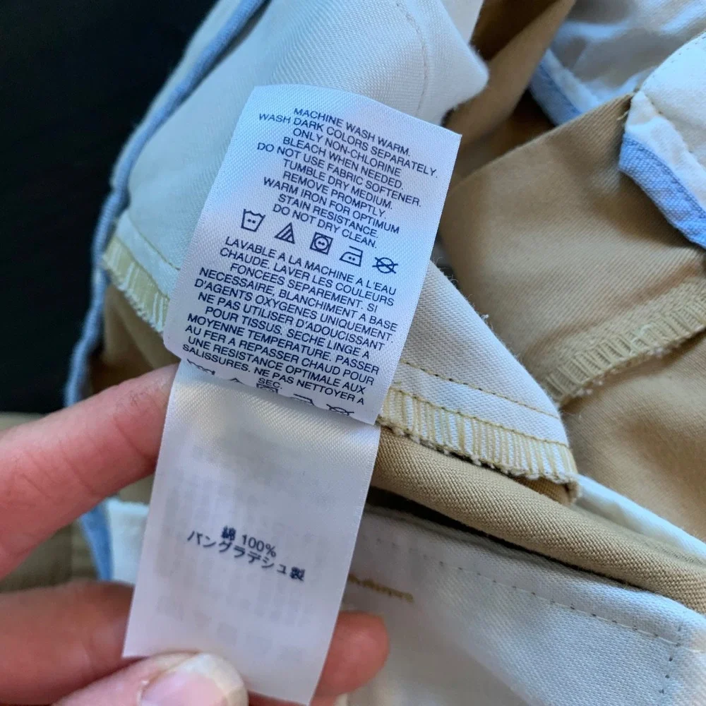 Lands End Mens 40 Traditional Fit Chino Shorts Khaki Tan 100% Cotton 300888